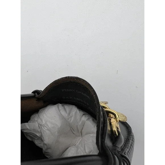 New Anthropologie Bass Charm Penny Laofers Womans Size 8 Medium Black Slip On - Picture 11 of 11